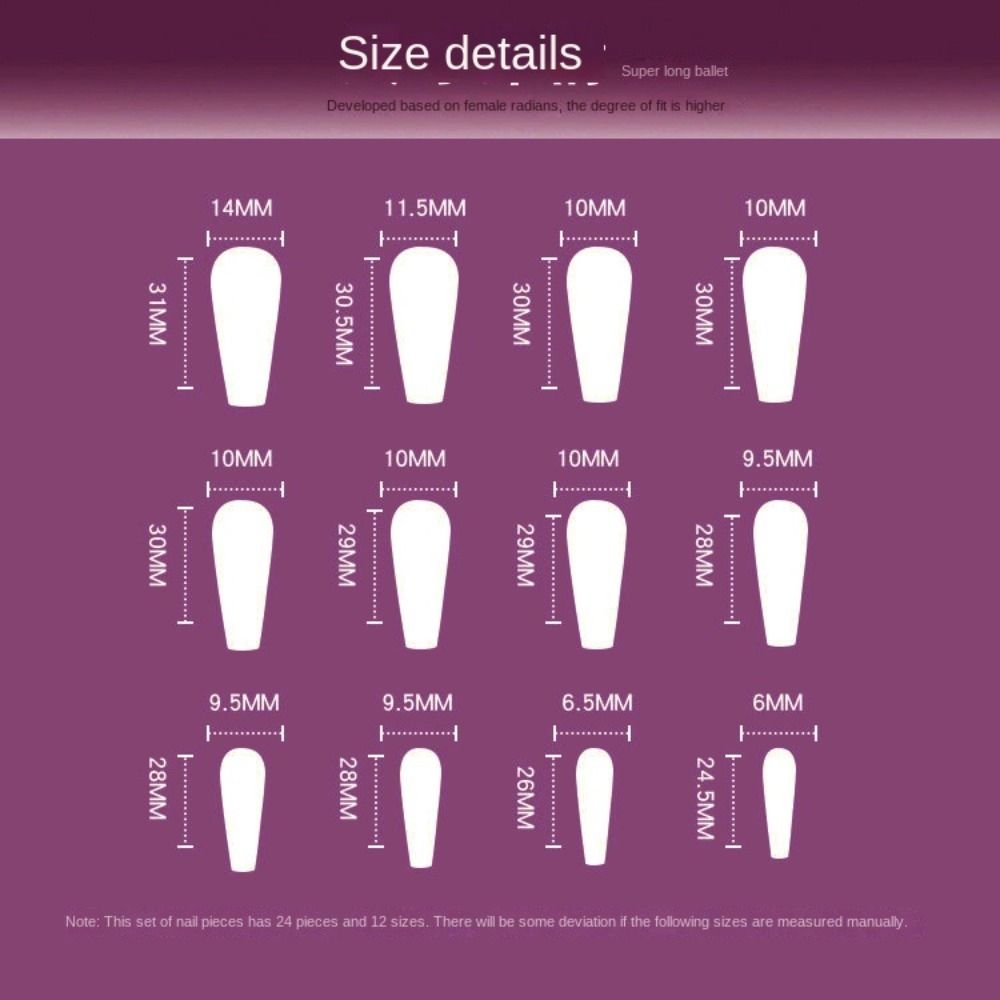 Long Ballerina False Nails French Nail Tips Fashion Press On Nails  DIY