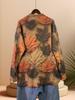 Autumn Women's Maple Leaf 3D Print Round Neck Sweater - Comfortable Long Sleeve Loose Fit Knitwear