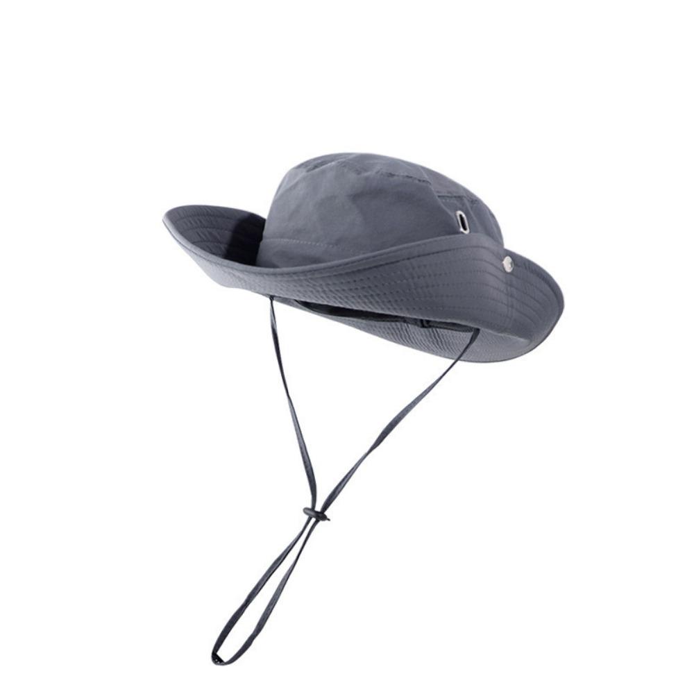 Hiking Wide Brim Sun Hat Waterproof Drawstring Bucket Hat Fashion Men's and Women's Hat  Outdoor