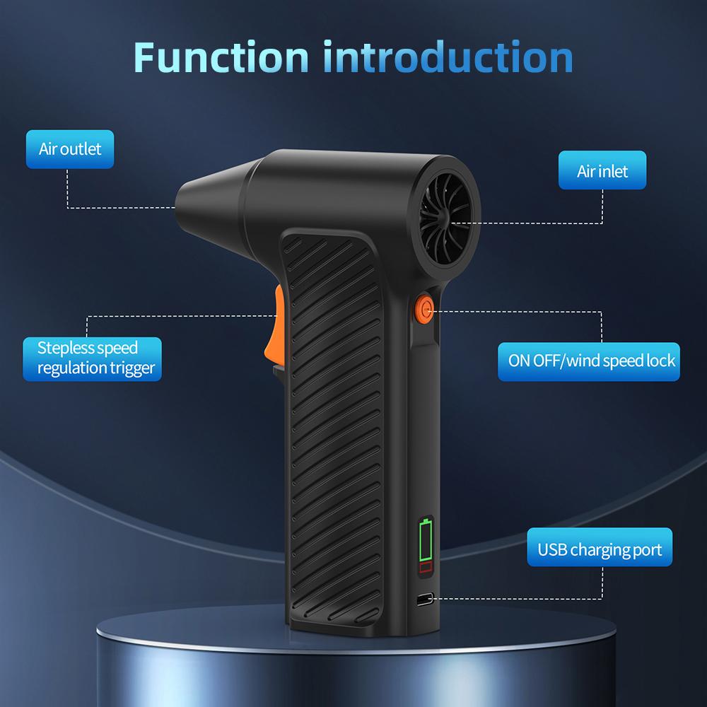 Sèche-cheveux violent portable 110000 tr/min Souffleur ultra haute vitesse Rechargeable par USB pour clavier d'ordinateur Nettoyage extérieur