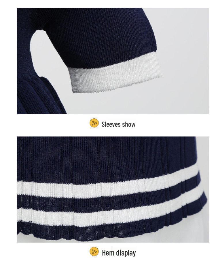 Summer Short-Sleeve Girls' Princess Dress - Lolita JK Navy Style