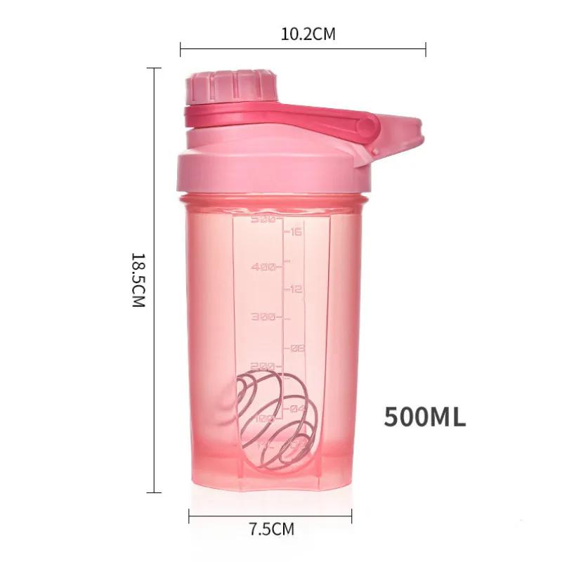 500 ml Wasserflasche für Getränke aus Kunststoff, auslaufsicher, Sportflaschen, Protein-Shaker, Wasserflasche, Trinkgeschirr, BPA-frei