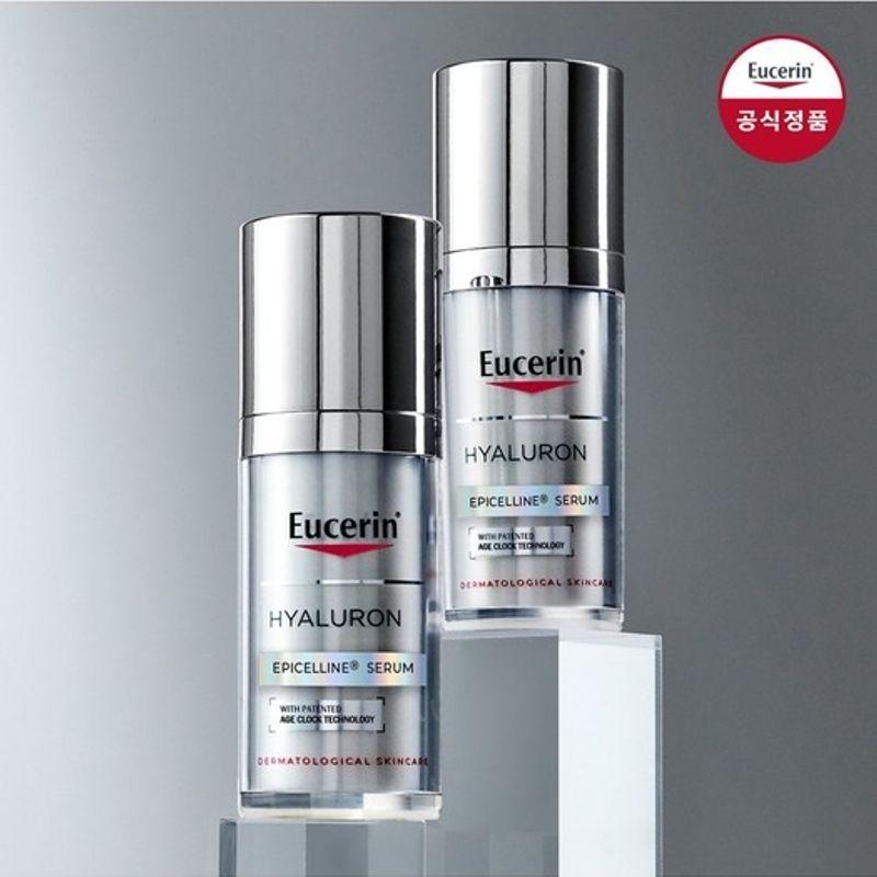 Eucerin Hyaluronic Epiceline Serum 30ml X 2, Dermato Clean Refreshing Cleansing Gel 200ml