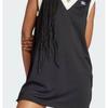 Adidas Originals Solid Color V-Neck Sports Casual Midi Sleeveless Dress Women Dresses Black IS5262