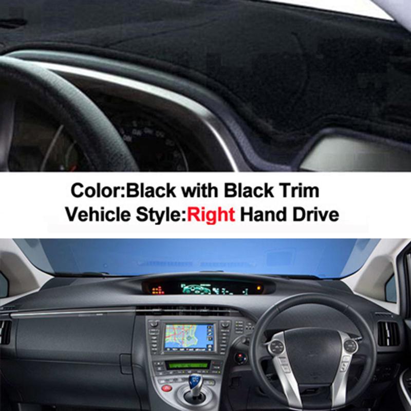 Auto Dashboard Cover Mat,Voor Toyota Prius 30 XW30 2010-2015 Anti-kras Anti-slip Anti-stof Instrumentenpaneel Interieur Accessoires,A-Black Edge
