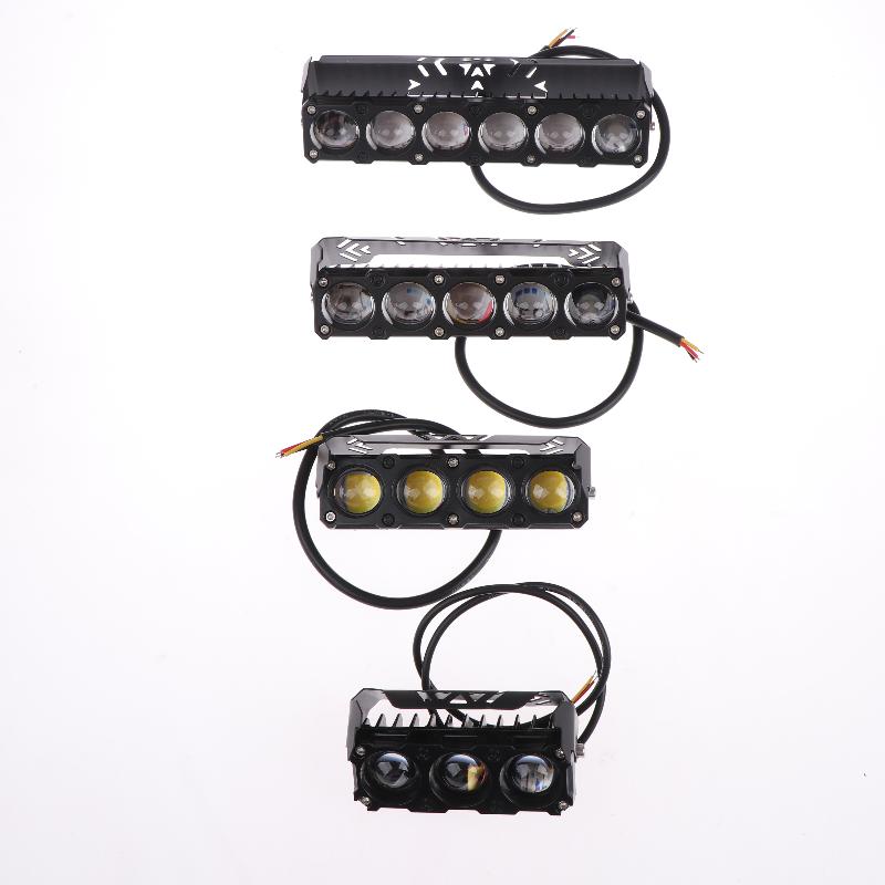 Motorcycle Led Spot Light Dual Color Hi/Low Beam Fog Lamps For Car Trucks Suv Utv Mini Lens Headlight Driving Light