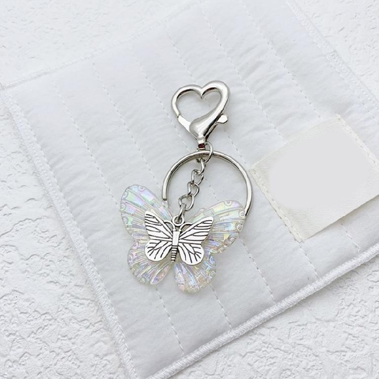 Butterfly Charm Keychain for Women and Girls Transparent Keyring Colorful Key Pendant Acrylic Clear Key Chain Ornament