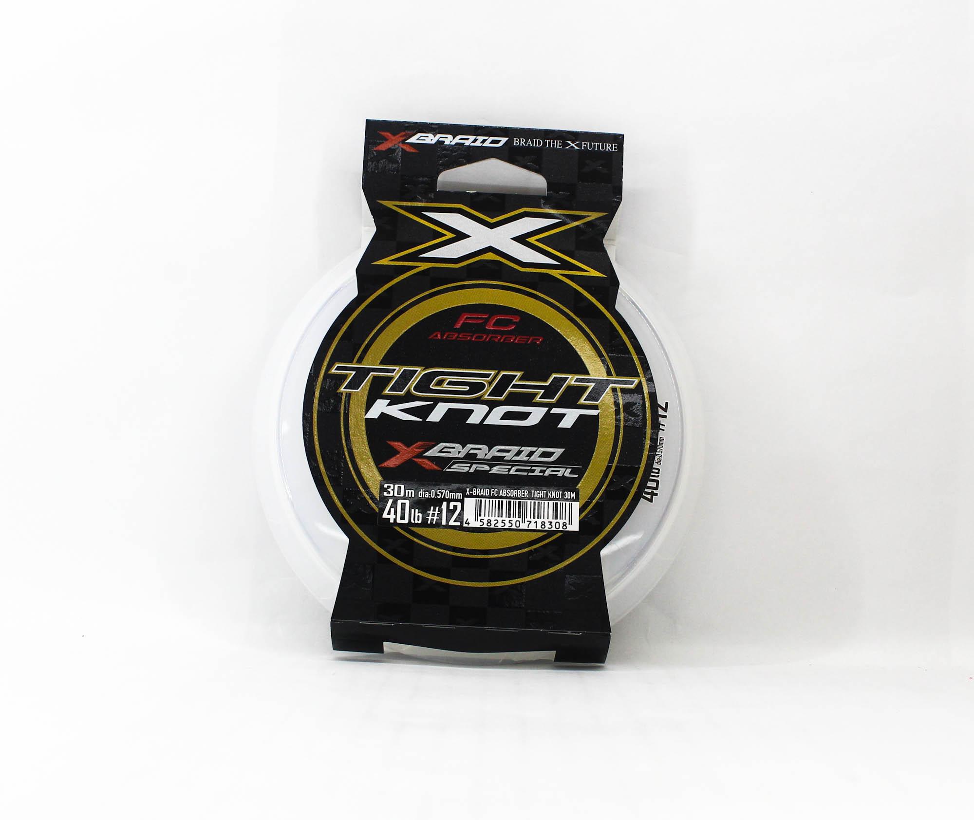 

YGK X Braid Absorber Флюорокарбоновый шок-лидер Плотный узел 30м 40lb (8308) чистый