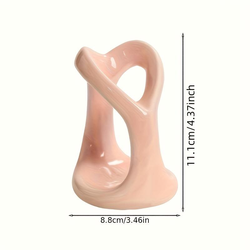 1pc Ceramic Heart-Shaped Toothbrush Holder, Freestanding Bathroom Accessory, Thickened Moisture-Proof Design, Cute Cartoon Couple Toothbrush Organizer