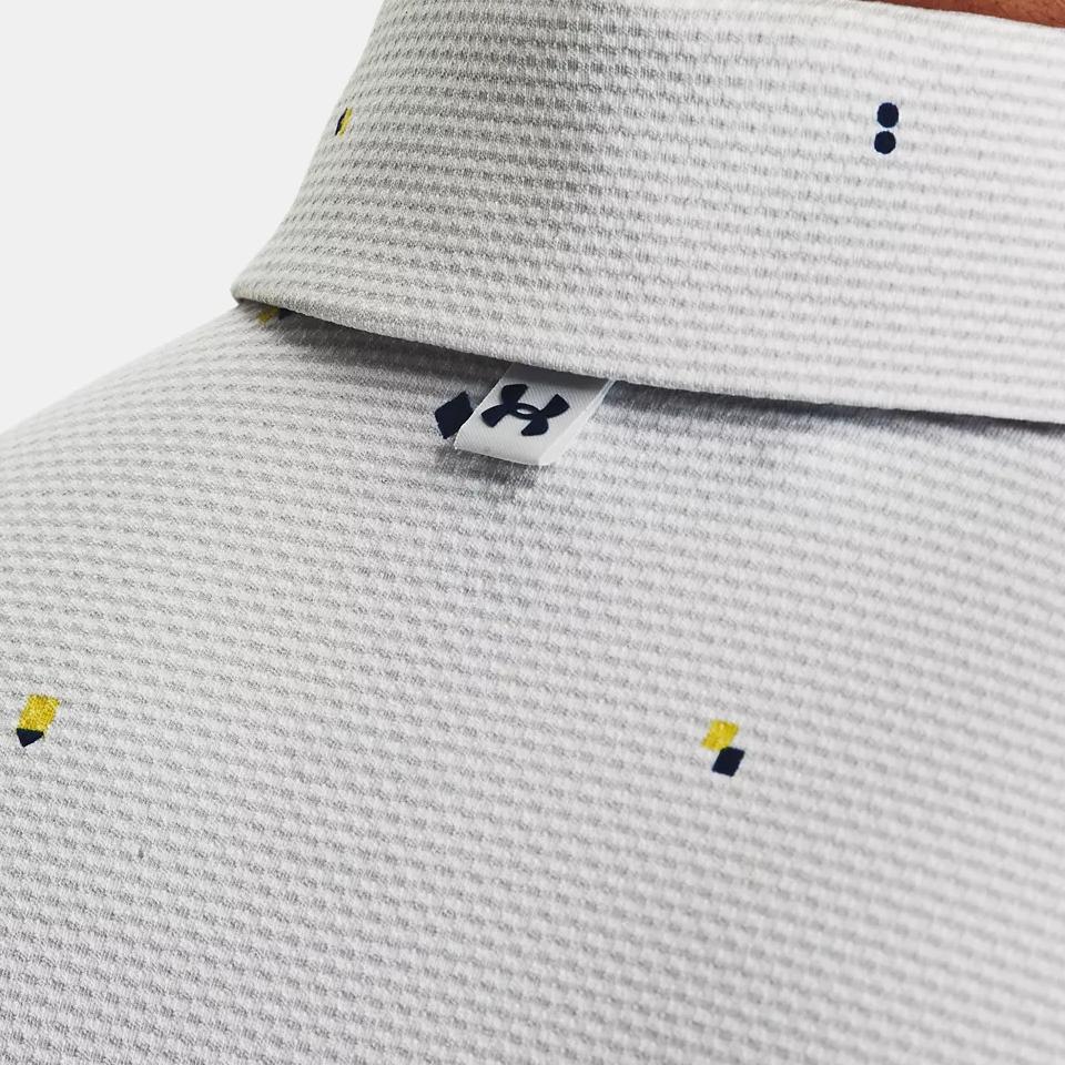 Under Armour Polka Dot Print Short Sleeve Polo Shirt Men Tops White 1377366-100