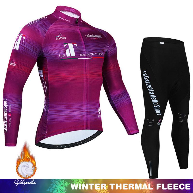 

Tour de France Team Edition Long Sleeve Bib Set - Autumn/Winter Fleece Cycling Suit XS