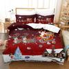 Christmas New Pattern Digital Printing Three-Piece Set 3D Three-Dimensional Polished Chemical Fiber Quilt Cover Pillowcase To Picture