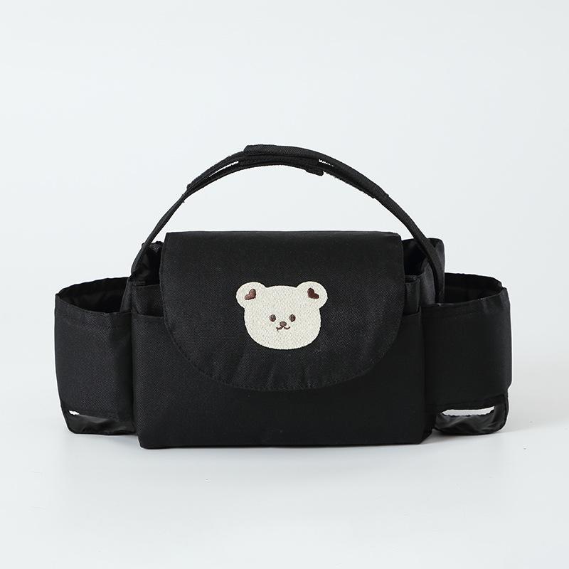 Borsa portaoggetti per animali dei cartoni animati Borsa per mummia multiuso a righe con stampa floreale Cesto appeso per carrozzina