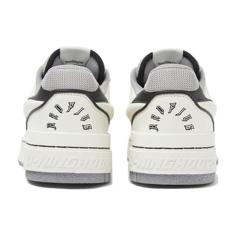 New LiNing Rookie 2 Anti Slip And Wear Resistant Breathable Low Top Vintage Basketball Shoes White Gray ABCT011-3