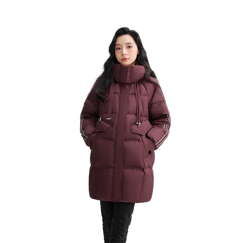 YAYA Women's 2024 Mid-length Hooded Down Jacket