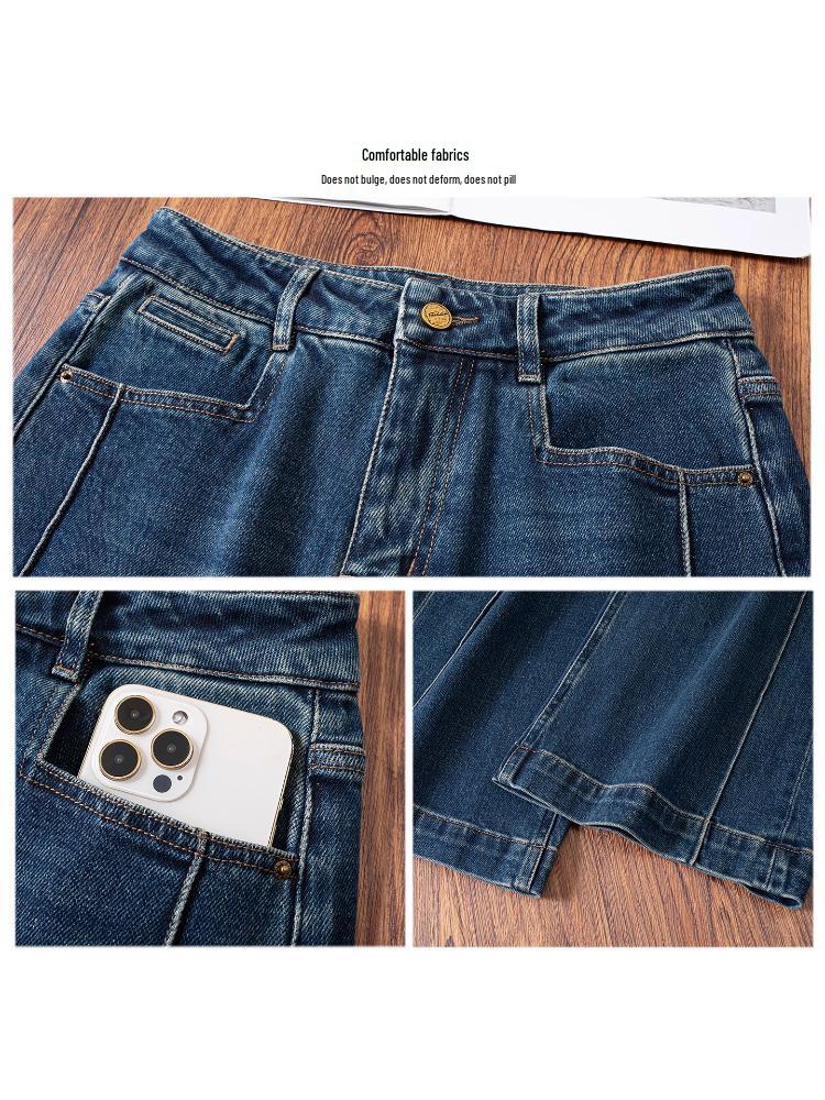 Wide-Leg High-Waisted Jeans for Women - 2025 Spring/Autumn Fashion, Slimming, Loose-Fit, Straight-Leg Pants.