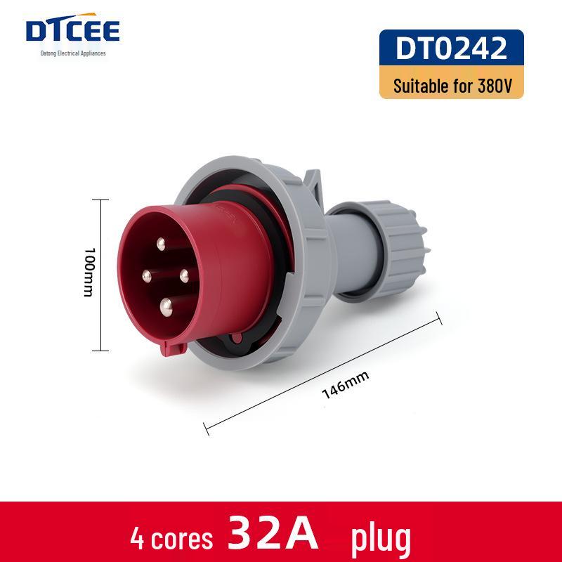 Second Gen IP67 Industrial Aviation Socket Connector 16A/32A, 3-Core/4-Core/5-Core, Non-Explosion-Proof