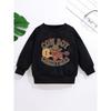Kids Crewneck Sweatshirt, Cute Cowboy Print Long Sleeve Top
