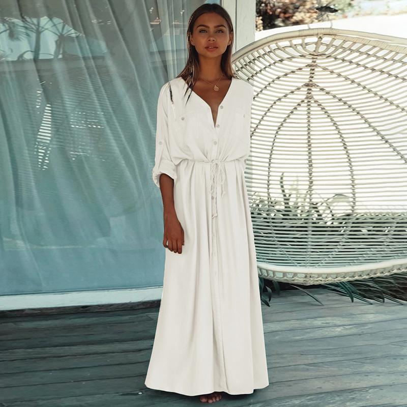 Buy Sexy White Cotton Tunic Cusual 