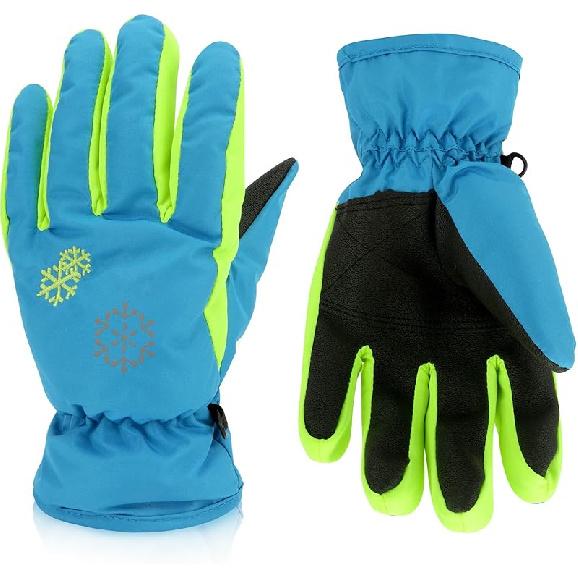 3 Sizes Kids Gloves, Snow & Ski Gloves for Boys & Girls, Winter Waterproof