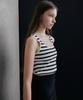 LANG5 [Marine] Striped Sleeveless Knit_White