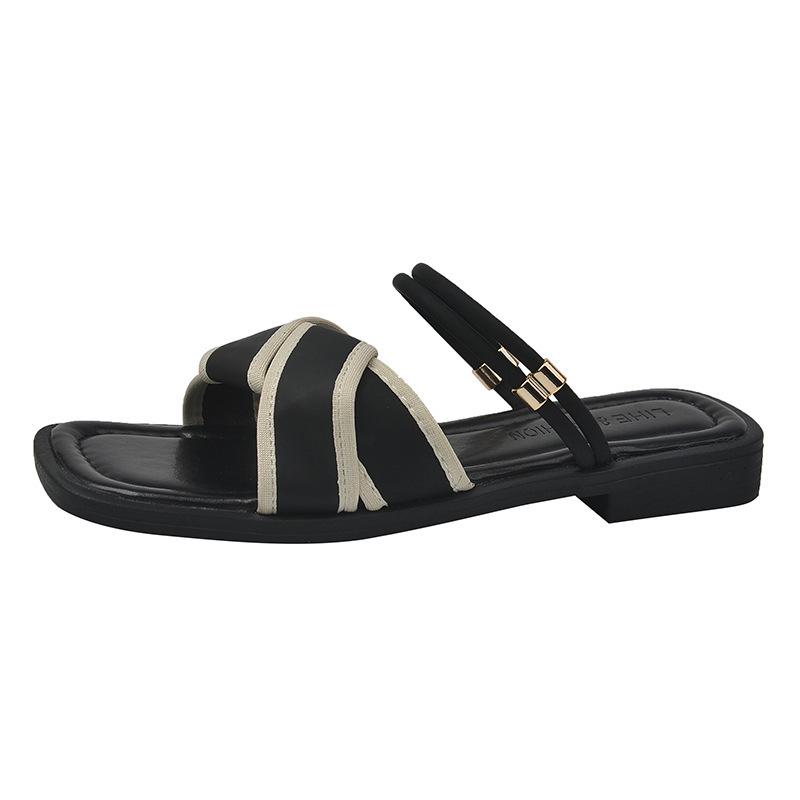 French fairy flat-soled sandals female summer outer wear temperament with skirt 2025 new popular versatile two wear sandals