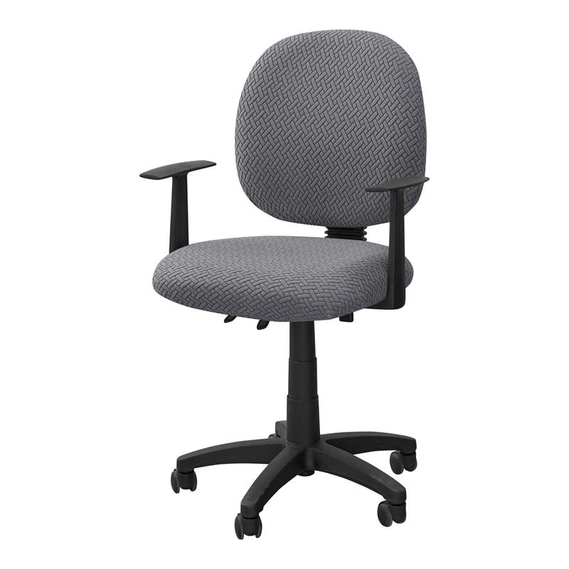 2Pcs Solid Color Office Chair Covers Jacquard Split Computer Chair Slipcover Washable Stretch Gaming Chair Cover Home El