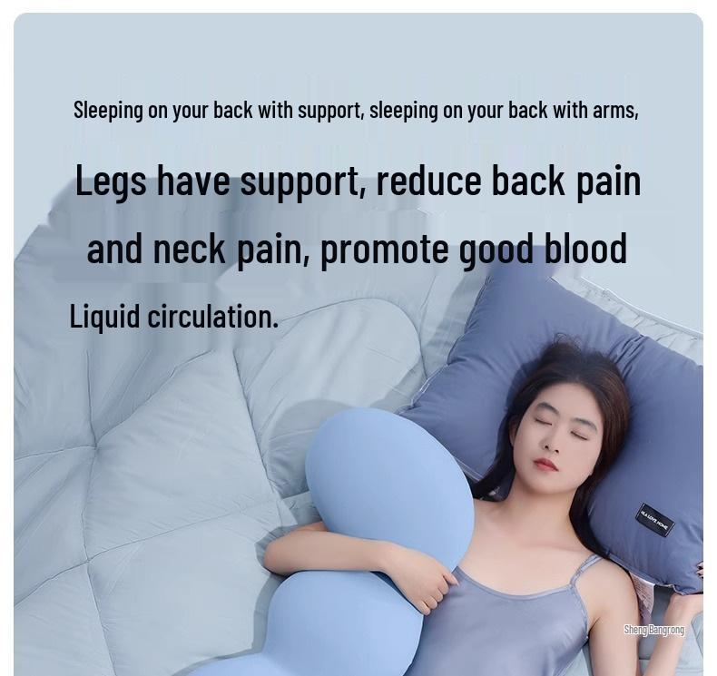 Ergonomic Long Body Pillow for Pregnant Women and Adults - Ideal for Side Sleeping and Leg Support