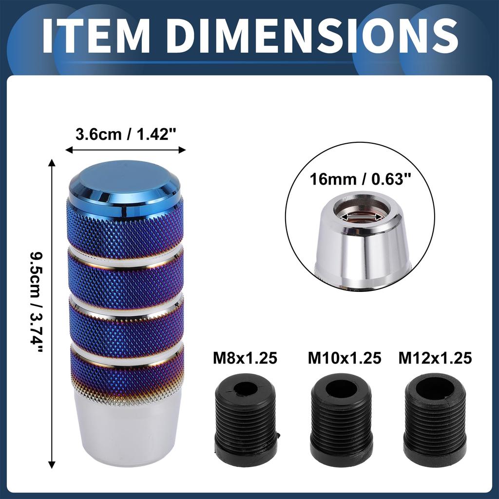 INFINAUTO Car Shift Knob 9.5cm Universal Auto Manual Car Gear Shift Knob with 3