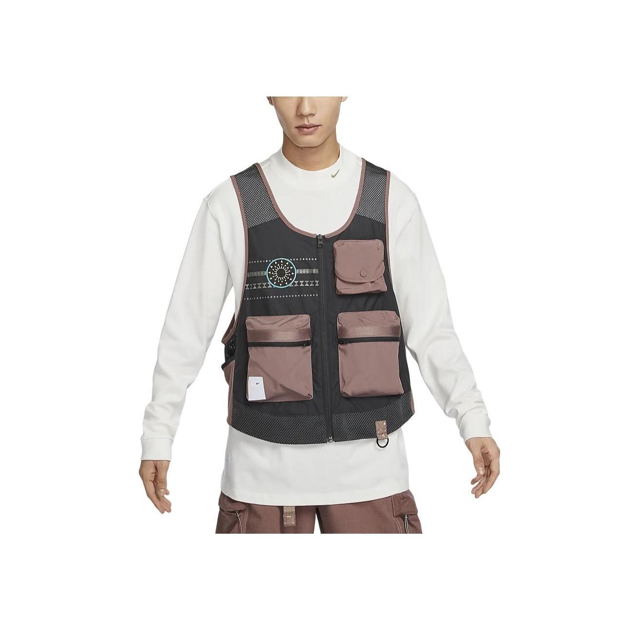 

Nike NAI-KE Series Sportswear Color Block Outdoor Casual Sports Vest With Front Pocket Men Vests Dark-Smoke-Grey HF0816-070 L