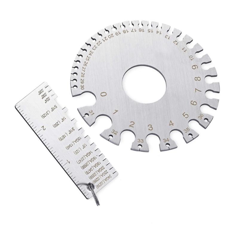 Round Wire Cable Thickness Gauges with Double Side Scale Wire Diameter Measuring Tool for Accurate Sheet Metal Measurement