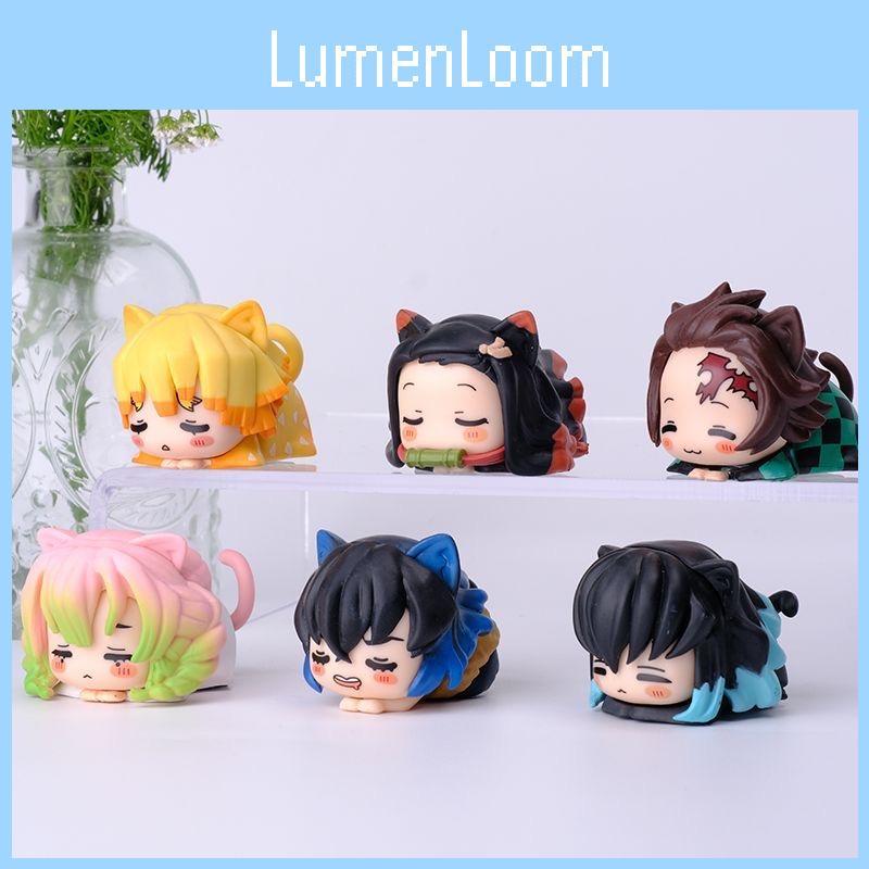 High-quality Pvc Demon Slayer Collectible Figures Set Of Six With Tanjiro Nezuko Zenitsu