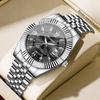 Luxury Roma Dial Men Calendar Quartz Watch Stainless Steel Strap Men's Business Watches Relogio Masculino (Without Box)