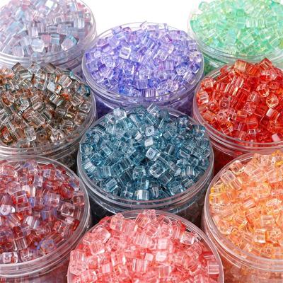 750Pcs Crystal Glass Beads Illusionary Gradient Sugar Loose Spacer Beads for DIY Necklace Bracelet Jewelry Making