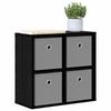 Sideboard with Drawers Black Oak Effect 49.5 x 22 x 47 cm