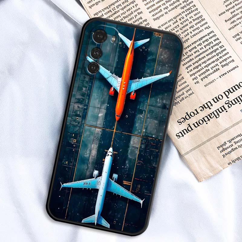 

Модный узор с самолетами Для Motorola G85 Edge 50 G24 G35 G14 G04 40 G72 G34 G G54 G13 G32 5G Черный чехол для телефона Motorola Moto G13