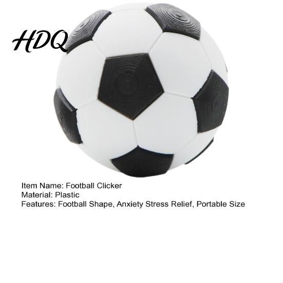 Portable Clicker Toy Football Fidget Toy Anxiety Stress Relief Soccer Shape Clicker Focus Aid Pocket Size Push Button Decompression Gadget Durable