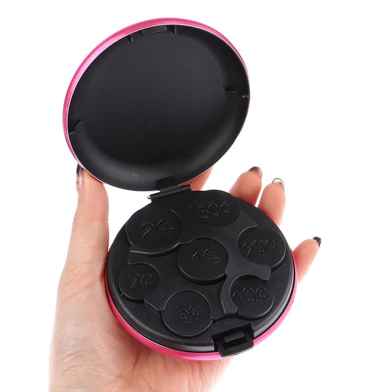 Round Usd/Euro Coin Dispenser Storage Coins Purse Wallet Holders Storage Box