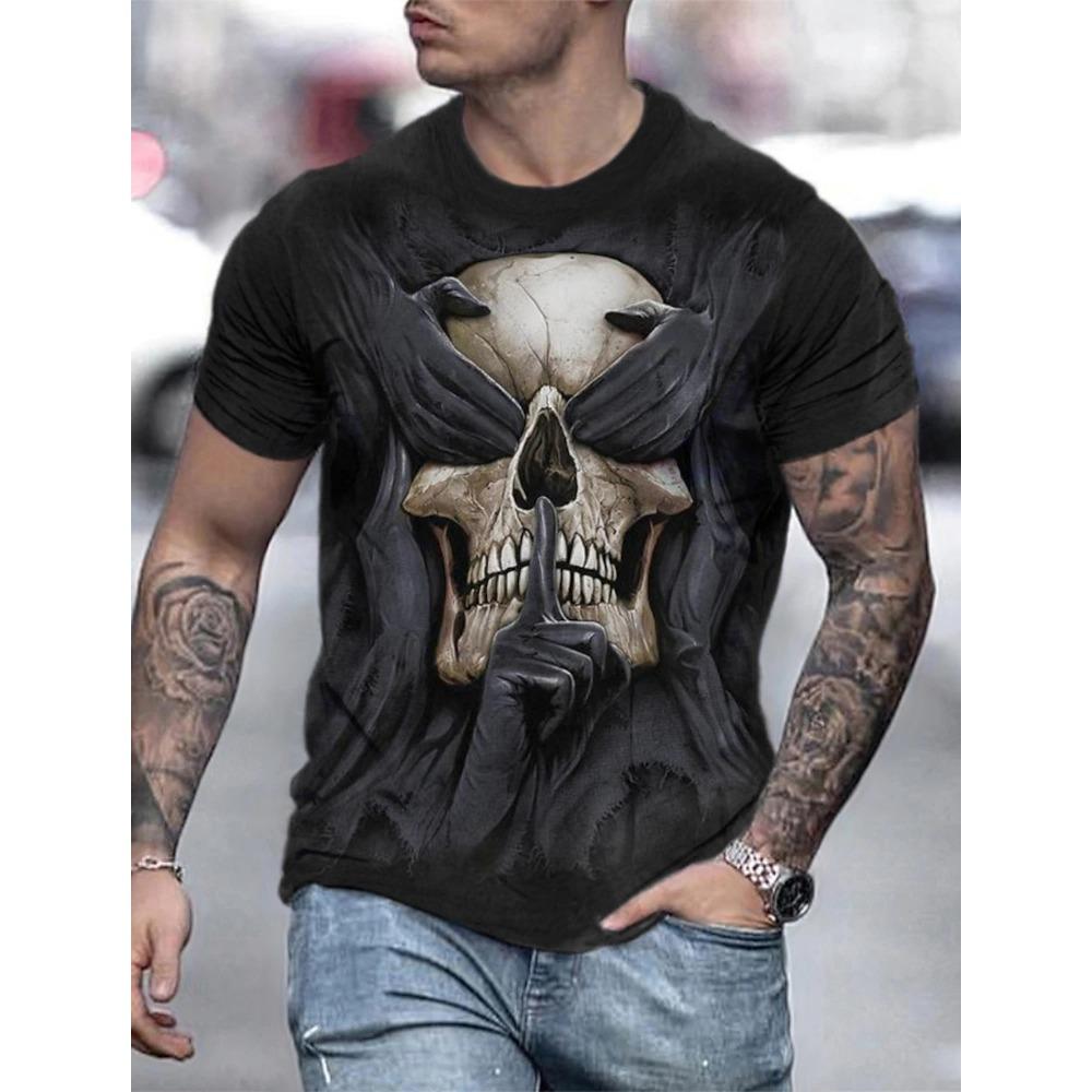 2026 New Men's Gender-Neutral T-Shirt 3D Printed Lion Round Neck Casual Short Sleeve Top Street Wea Men'st-Shirtoversizedt-Shirt