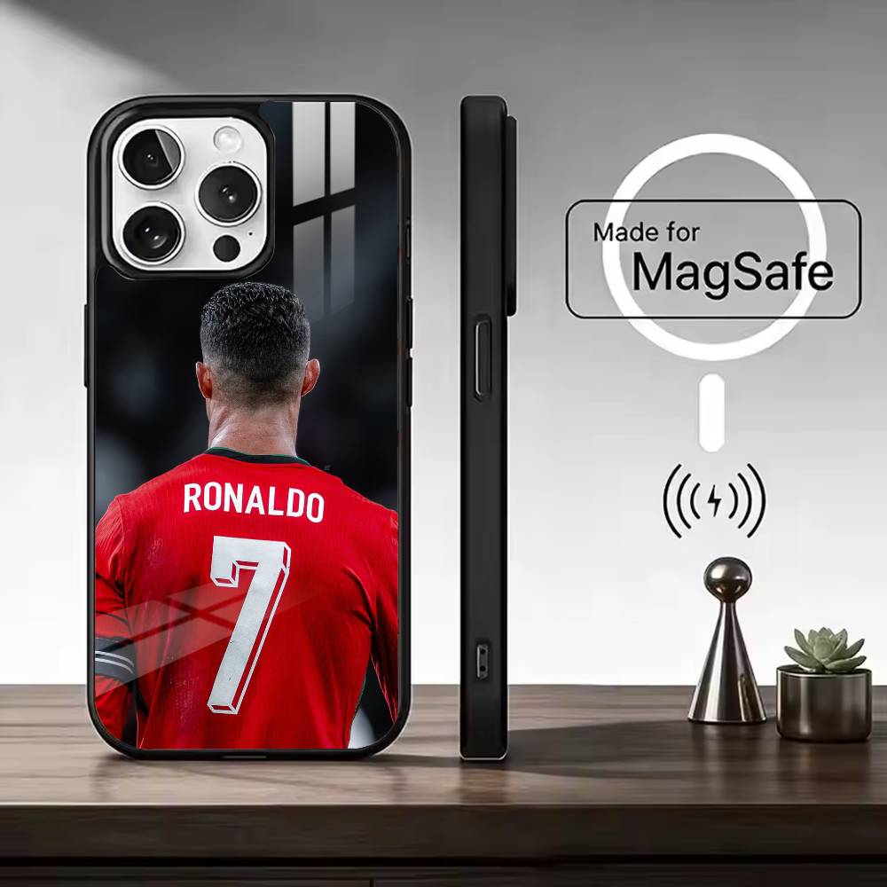 F-Berühmte Fußballspieler C-CR7 Handyhülle Für iPhone17,16,15,14,13,12,11 Plus,Pro Max, Neues Magnetisches Kabelloses Laden