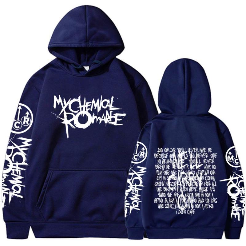 Double Sided Graphic Hoodies Streetwear Black Parade Punk Emo Rock Pullover Men's Women Hooded Sweatshirts