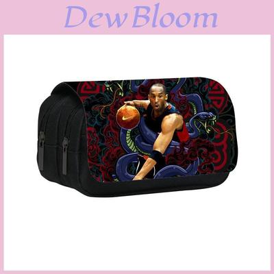 Kobe Bryant Dubbellaags Etui Van Nylon Materiaal Voor Studenten En Nba Fans
