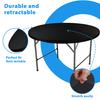 Elastic Round Table Cover Wrinkle-Resistant Fabric Universal Protection Indoor Outdoor