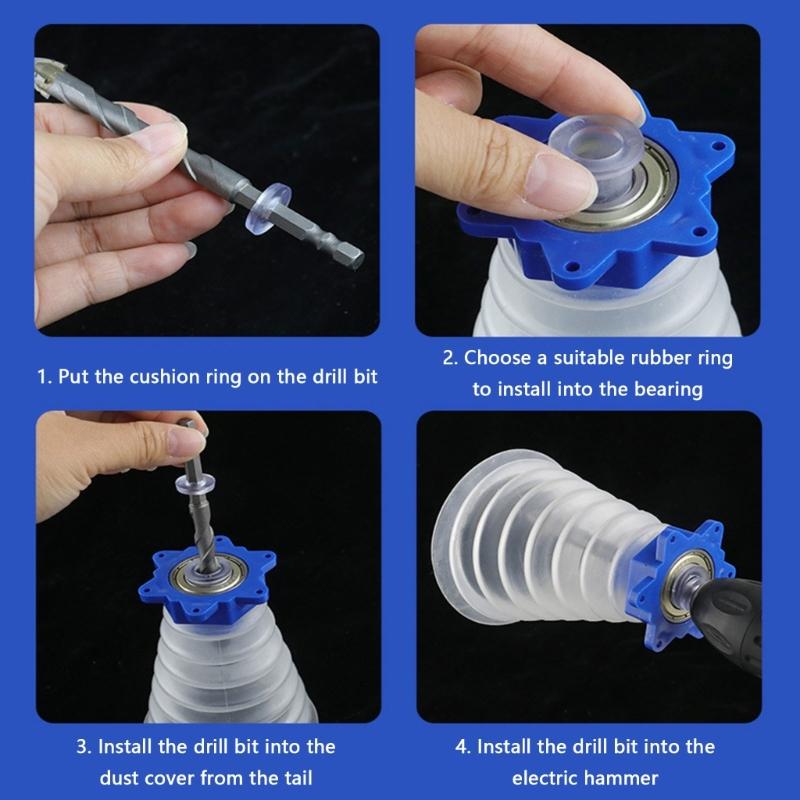 Drill Dust Cover Collector Drilling Holes Dust Catcher Bowl Scalable Dust Cover for Electric Drill Bit Home Accessories