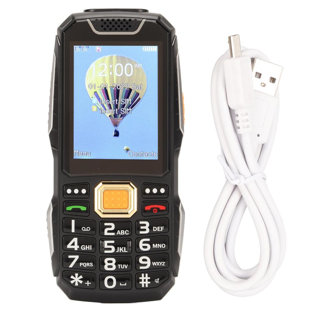 2G Senior Cellphone 2.8in HD Screen 3D Big Button Dual Card Senior Cellphone with Flashlight Black