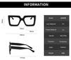 2pcs High Quality Women Classic Square Classic Large Frame Flat Glasses Fashion Men  Colorful Design Sun Glasses Retro Glasses