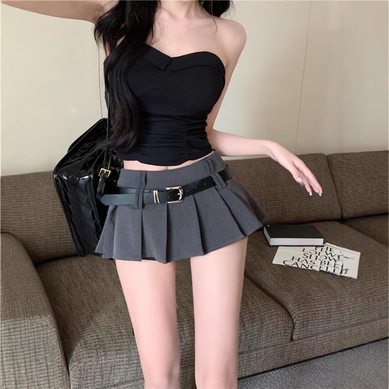Sexy Skirt for Women Spring Mini Pleated Skirt Hot Girl Mini Skirt Petite Skirt S