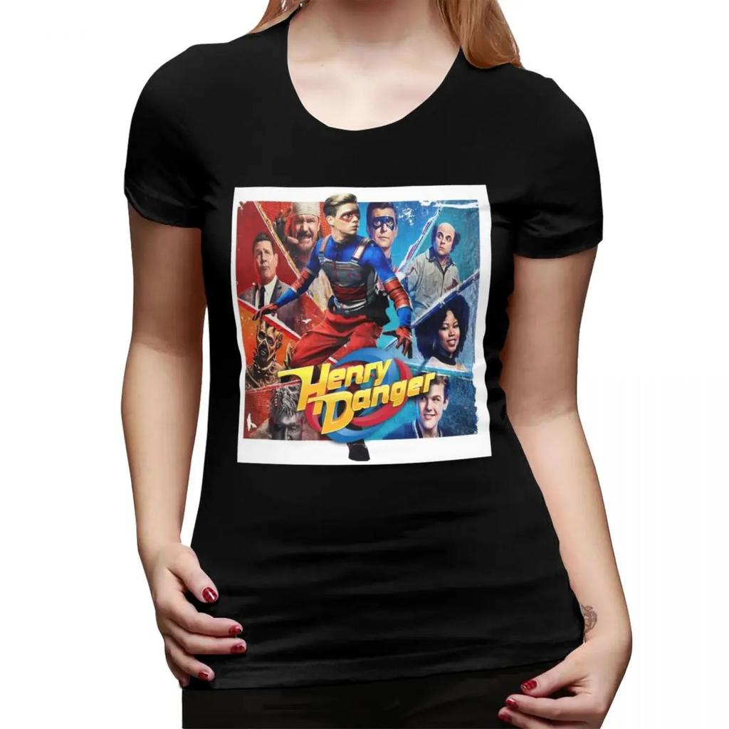 Henry Danger Good Vs Evil TShirt for Women Crew Neck Streetwear T Shirts Womens Tees Short Summer Clothes Tops