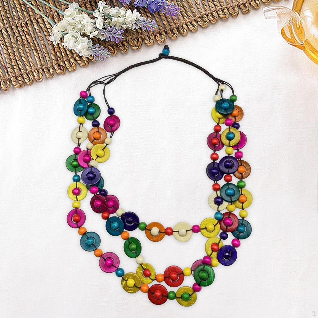 Bohemian Necklace Fashion Wooden Beaded for Women Party Birthday