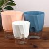 Lazy Hydroponic Flower Pot Automatic Water-Absorbing Flowerpot Transparent Double Layer Plastic Self Watering Planter Office